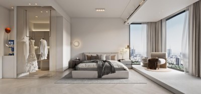 现代主卧3D模型下载